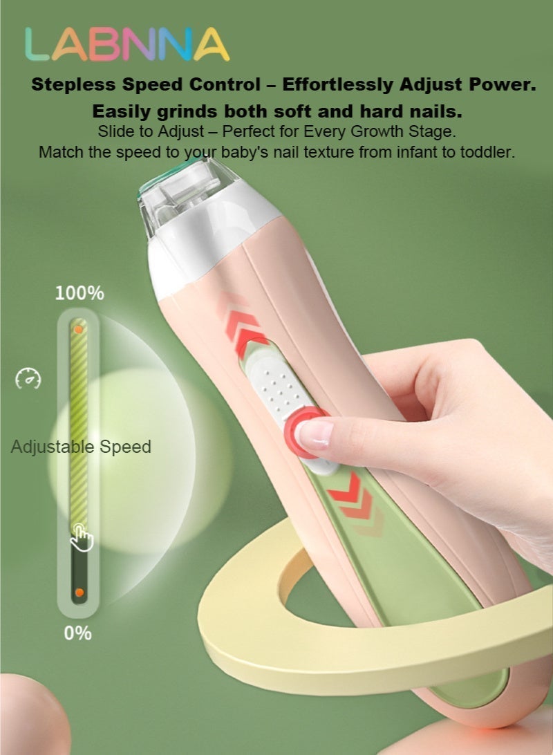 LABNNA Baby Nail Clippers, Electric Trimmer, Infant Nails File Kit with LED Lighting and 6 Different Sized Sanding Pads for Newborn Toddler Children or Adults Toes Fingernails Care - Image 5